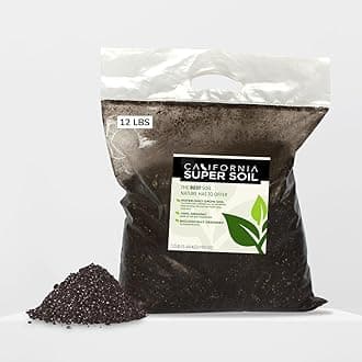 California Super Soil Premium 100% Organic Super Soil - 18+ Nutrient Blend - Living Soil Technology - Potting and Garden Soil for Indoor Grow Kit - 12Lbs Bag - Grows 4 Plants