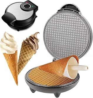 Electric Waffle Cone Maker Machine, Double Side Heating, Non-Stick Stainless Steel Mould, Biscuit Ice Cream Egg Rolls Dessert Baking Pan Kitchen Bakeware Tools
