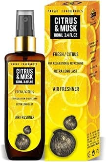 Parag Fragrances Essential Oil Room Spray Perfume For 24 Hours Freshness & Fragrance at Home/Spreading Positive Energy, Best For Relaxation, Air Freshener / 100ml (Citrus Musk)
