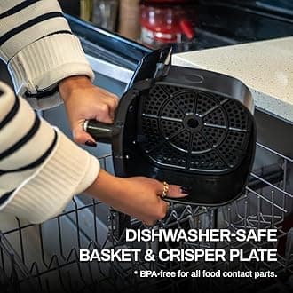 RAMJOY - 3.8QT Air Fryer for 1-2 Persons, 8 in 1 Functions, Air Fry, Roast, Bake, Roast, Preheat, Stir, Digital Small Air Fryer, Non-Stick Basket Suitable for