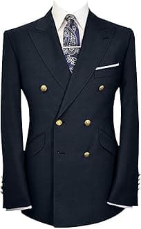 Wemaliyzd Men's Double Breasted Suit Business Fashion Sport Coats for Men