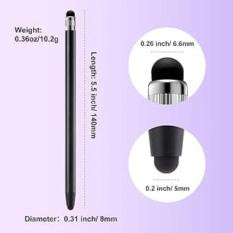 Stylus Pen for Touchscreen, ChaoQ 10pcs High Sensitivity and Precision Stylus Pen for iPad iPhone Android Compatible with All Touch Screens (Black/Purple)