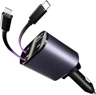 - AILKIN 120W 4 in 1 Retractable Car Charger, Car Phone Charger,Retractable Cables & 2 USB Ports Car Adapter for Android Phones & iPhone 17/16/15/14/13/12/11 Pro Max,Xr,Ipad,Dash Cam & Other Devices