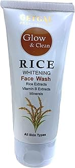 BINGEABLE Glow & Clean RICE WATER Whitening + Pore Minimizing Face wash | Glass Skin, For Hydrated, Even Skin Tone, Vitamin B & E Minerals | Removes Black Head & Sebum, 100g MEN & WOMEN ALL SKIN TYPES