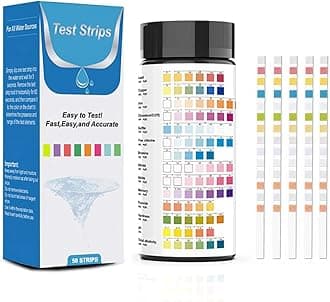 - Qpets® 50pcs Water Testing PH Testing Strips, 14 in 1 Water Testing Kit Aquarium Test Strips Professional Freshwater Water Testing Kit for PH GH&KH Nitrite Nitrate Chlorine Carbonate