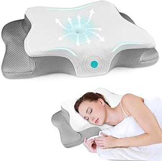 Pain Relief Cooling Pillow for Neck Support, Cervical Pillow Height Adjustable Cozy Sleeping,Odorless Ergonomic Orthopedic Memory Foam Pillows,Contour Bed Pillow for Side Back Stomach Sleeper