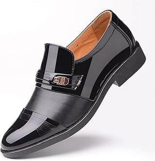 Men's Loafers Moccasins Formal Leather Dress Shoes Oxfords Slip On Driving Business Shoes Smart Black Shoes Size 7