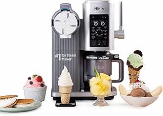 CREAMi Scoop and Swirl Soft Serve and Ice Cream Maker with 2x Tubs, 13 Functions, Makes Ice Cream, Soft Serve, Gelato, Sorbet, Milkshakes and More, Mix-In Option, Platinum Silver, NC701UK