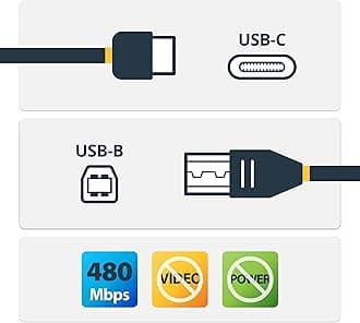 StarTech.com USB C to USB B Printer Cable - 10 ft / 3m - USB C Printer Cable - USB C to USB B Cable - USB Type C to Type B (USB2CB3M), Black