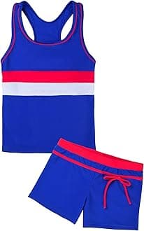 Uhnice Girls Swimsuit Two Piece Tankini Swimwear with Boyshort