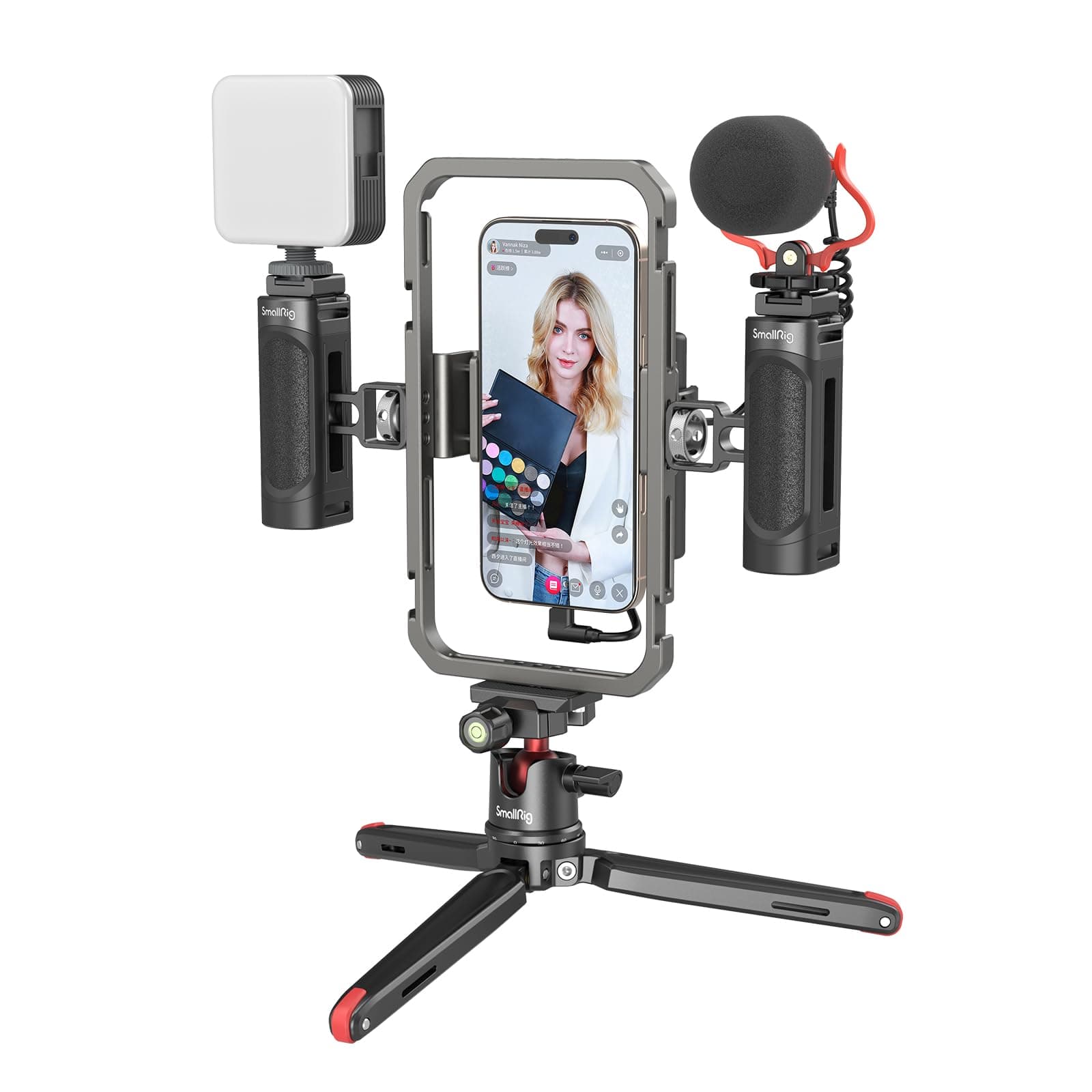 SmallRig Universal Phone Video Rig Kit for iPhone, Smartphone and Cameras, Ph...
