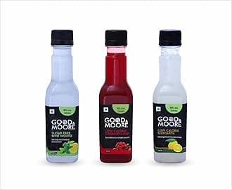 GOOD&MOORE Combo of 3 | Sugar free Mint Mojito, Low Calorie Margarita and Cosmopolitan | For Cocktail, Mocktail, Sodas, Ice-teas and more | Upto 98% Less Calories, Diabetic Friendly | (250ml x 3)