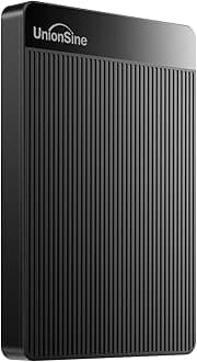 UnionSine External Hard Drive 750GB Ultra Slim Portable Hard Drive USB3.0 HDD Storage Compatible with PC, Desktop, Laptop, Mac, Xbox One, Xbox 360, PS4 (Black) HD2510