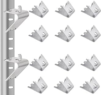 12 PCS Freezer Shelf Clip Stainless Steel Fridge Shelf Support Commercial Refrigerator Shelf Clips 1.5 mm Thicken Freezer Shelf Brackets Silver Cooler Shelf Support for Refrigerator, Freezer