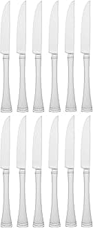 Silverware Set, Portola 12-Piece Steak Knife Flatware Set, Service For 12, Made Of 18/10 Stainless Steel, Dishwasher Safe, Home And Kitchen Utensils, Knives, Cutlery (Silver, 12 Piece)