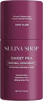 Sweet Pea Natural Deodorant for Women – Plant-Based, Aluminum-Free, Baking Soda-Free, 24-Hour Odor Protection & Moisture Absorbing – All-Body Use