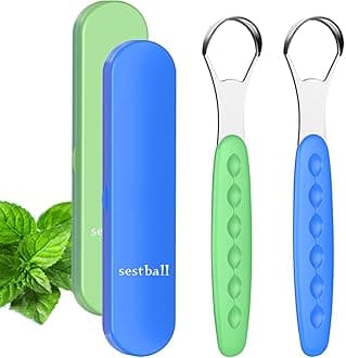 New Version Tongue Scraper Cleaner for Adults & Kids, Medical Grade Metal Tongue Brushes Set for Fresh Breath Dental Eliminate Bad Breath in Seconds