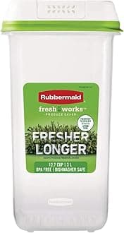 Rubbermaid FreshWorks Saver, Medium Tall Produce Storage Container, 12.7-Cup, Clear