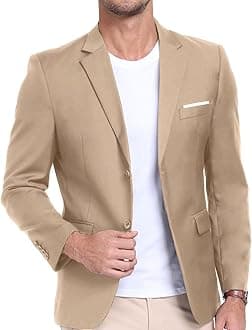 Mens Suit Jacket Slim Fit Blazer for Men Business Suit Blazer Lightweight Casual Sport Coats for Daily Summer Wedding