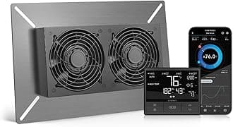 AIRTITAN T7, Ventilation Exhaust Fan 300mm with WiFi Temperature Humidity Controller, EC Motor for Crawl Space, Basement, Garage, Attic, Hydroponics, Grow Rooms, 12-Inch