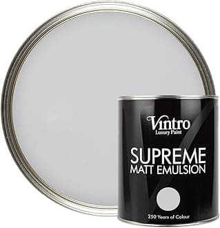 Vintro | Light Grey | Luxury Matt Emulsion | Smooth Chalky Finish | Multi Surface Paint | for Walls, Ceilings, Wood and Metal | 1L (Light Grey - Bidston Grey)