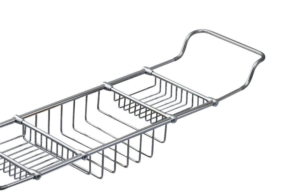 ValsanEssentials Solid Brass Adjustable Bathtub Rack - Polished Chrome