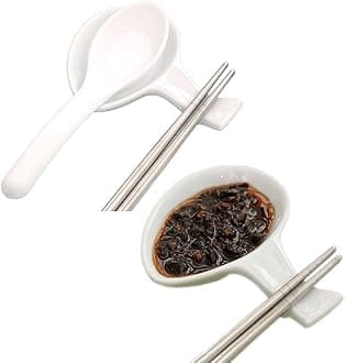 6 Pcs Chinese Fine Porcelain Chopsticks Spoon Fork Rest Holder Knife Holder (Set of 6)