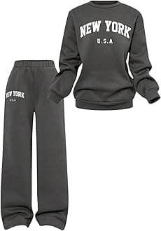 SOLY HUX Cute Clothes for Girls Sweatsuit Sets Crewneck Casual Sweatpants 2 Piece Outfits Sweatshirt and Pants