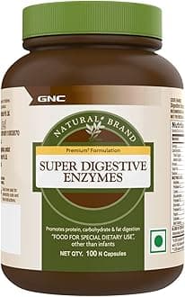 GNC Super Digestive Enzymes | 100 Veg Capsules | Prebiotics & 11 Potent Enzymes | Reduces Bloating & Gas | Prevents Acidity & Indigestion | Maintains Regular Bowel Motions | Supports Healthy Gut