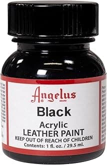 Angelus Angelus Brand Acrylic Leather Paint Water Resistant 1 oz - Select Your Color (#1 Black)