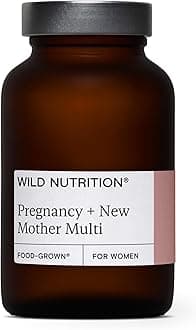 WILD NUTRITION ​​Food-Grown Pregnancy + New Mother Multi | Pregnancy Vitamins for Women with 400μg Folic Acid | Prenatal Vitamins for Women to Support Fatigue | Pregnancy Nausea Relief | 90 Capsules