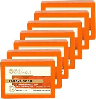 Khadi Organique Natural Herbal Papaya Soap Pack of 7