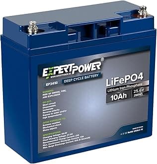 24V 10Ah Lithium LiFePO4 Deep Cycle Rechargeable Battery | 2500-7000 Life Cycles & 10-Year Lifetime | Built-in BMS | Scooter, RV, Solar, Marine, Overland, Off-Grid