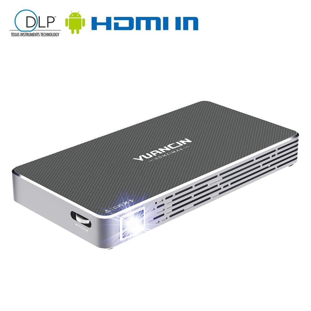 Yuancin LED Mini Android Wireless Portable DLP Projector - Features with HDMI Input and 2.4G/5.8G Dual Wifi,for Home Cinema Theater Entertainment Games and Parties