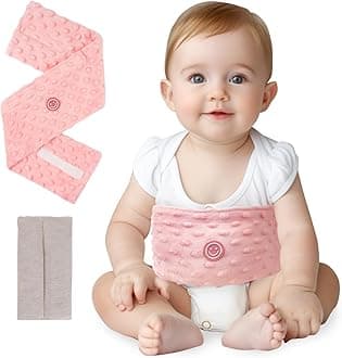 Colic and Gas Relief for Newborns and Infants, Flaxseed Heated Tummy Wrap, Baby Swaddling Belt with Soothing Warmth, Natural Relief for Upset Stomach in Babies Toddlers, 0-3 Years (Pink)