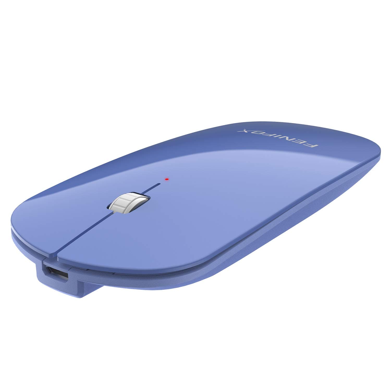 FENIFOX Wireless Mouse, Bluetooth Mice Slim Flat Mini Whisper Quiet Portable Rechargeable Compatible with Computer Laptop PC Tablet Android Windows XP(Airy Blue)