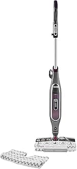 SharkAutomatic Klik n' Flip Steam Mop for Hard Floors with Intelligent Steam Control, Steam Blaster, 2 Machine Washable Cleaning Pads & Fill Flask, 350ml, 6m Cord, Grey/Bordeaux S6003UK
