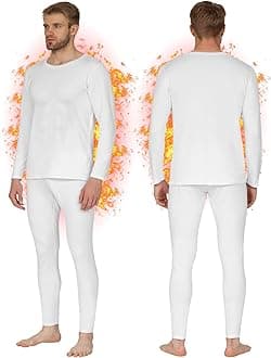 HEROBIKER Long Johns Thermal Underwear for Men Skiing Winter Warm Hunting Gear Fleece Lined Base Layer Set Top Bottom