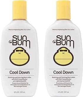 Sun Bum Cool Down Aloe Vera Gel | Vegan and Hypoallergenic After Sun Care with Cocoa Butter to Soothe and Hydrate Sunburn Pain Relief | 8 oz