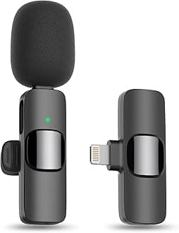 Bluetooth Mini Microphone for iPhone, iPad - Wireless Lavalier Lapel Mic for Video Recording - Clip on Shirt Phone Microphones for Tiktok YouTube Interview Podcast