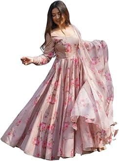 WedaniGeorgette Anarkali Kurta Set for Women