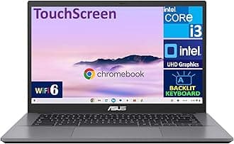 ASUS Chromebook Plus CX34 14.0" Touchscreen FHD Display (Intel i3-1215U, Intel UHD, 8GB LPDDR5, 128GB SSD, Backlit KB, WiFi 6, Webcam, Bluetooth 5.4, Chrome OS) (Renewed)
