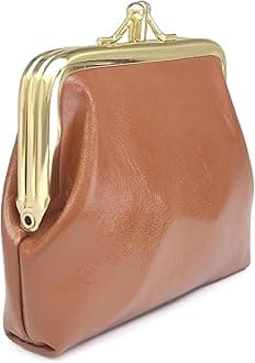 Lavogel Coin Purse, Kiss Lock Coin Purse for Women, Large Capacity Coin Pouch,Vintage Change Purse Cute Car Coin Holder for Women (3-Brown)