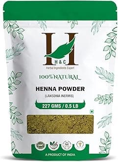 H&C Herbal Ingredients Expert Natural Henna Powder (227 Gm) for Hair Color | ...