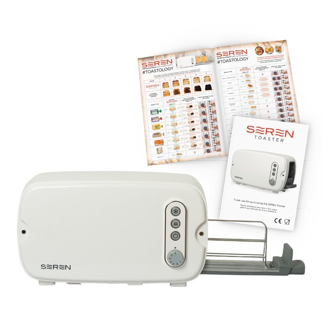 Seren Toaster, Side Loading, Variable-Width, Multi-Purpose, Thermo Regulated Browning, Toast, Cook, Defrost, Reheat (As Seen on High Street TV)