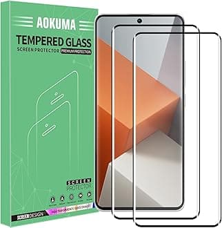 AOKUMA Tempered Glass for Xiaomi Redmi Note 14+/13 Pro+ 5G Screen Protector, Premium 3D Curved Edge Guard Film, Full Coverage Anti-Fingerprints No Bubbles HD-Clear Case Friendly