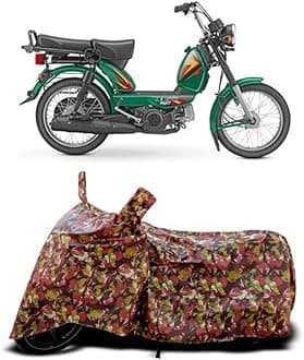 DUFFEL-Two Wheeler Bike Body Cover Compatible for Tvs XL 100 Heavy Duty Bs6 Heat Protectio/UV-Rays/Birds Dropping/DustProof/Waterproof Indoor Outdoor and Parking Full Body Protection [RMJ]