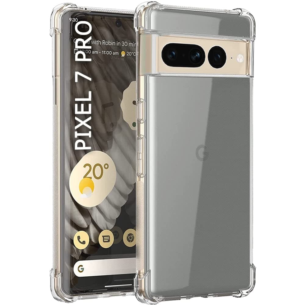 Shockproof Clear Back Cover Case for Google Pixel 7 PRO | 360 Degree Protection | Hard Transparent Back Cover Case for Google Pixel 7 Pro (PC & TPU, Transparent Bumper)