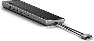 Dual USB C Docking Station and Stand, with 2 HDMI Ports, Display Port, USB C and USB A Data Ports, 1 Ethernet Port, SATA and NVMe SSD Enclosure - for MacBook Pro/Air and Type C Devices