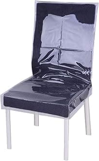 jezmozo Dining Chair PVC Plastic Covers-Heavy Duty Clear Slipcovers Seat Protectors Waterproof Covers 20" W x 19.3" D(Clear, 2)